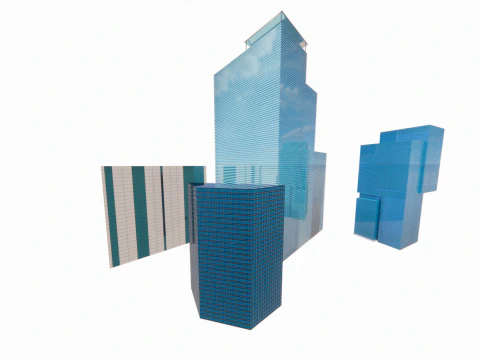 超高層ビルの建設 3Dモデル