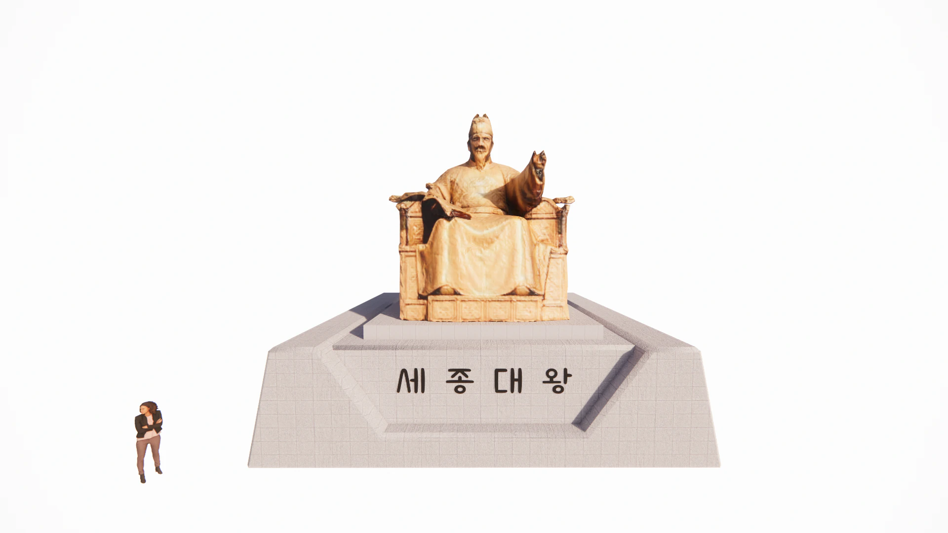 Sejong the Great - Statue - korea - Gwanghwamun 3D Model .c4d .max .obj .3ds .fbx .stl .blend