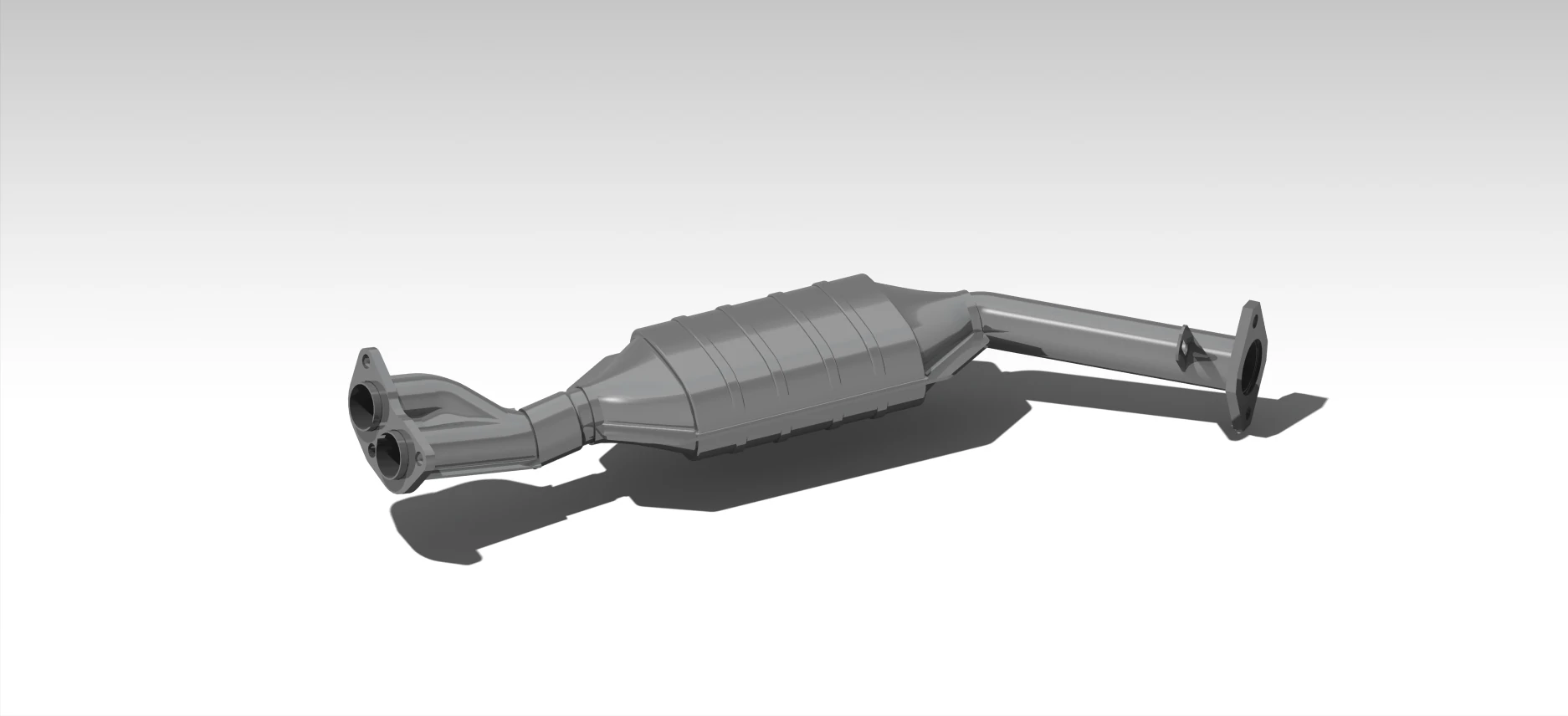 Box-type catalytic converter 3D Model .c4d .max .obj .3ds .fbx .stl .blend 