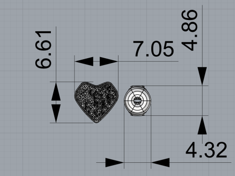 Heart-Shaped Gold Earrings for Enameling 3D 프린트 모델