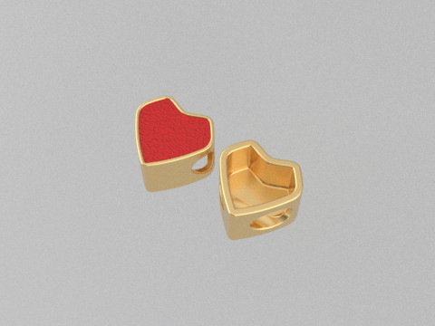 Pair of Heart-Shaped Enamel Pendant Charms 3D 프린트 모델