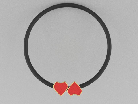 Pair of Heart-Shaped Enamel Pendant Charms Modelo de Impressão 3D