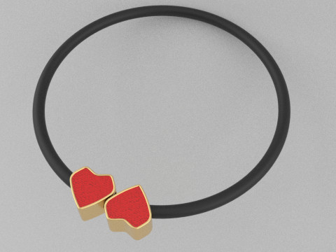 Pair of Heart-Shaped Enamel Pendant Charms Modelo de Impressão 3D