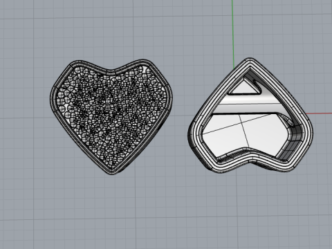 Pair of Heart-Shaped Enamel Pendant Charms Modelo de Impressão 3D