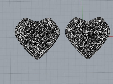 Pair of Heart-Shaped Enamel Pendant Charms Modelo de Impressão 3D