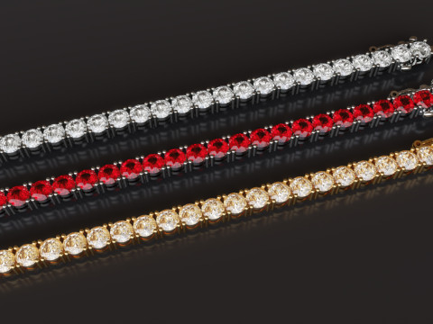 Tennis Bracelet For 4mm Stones Verified Production-Ready Jewelry Design Modelo de Impressão 3D