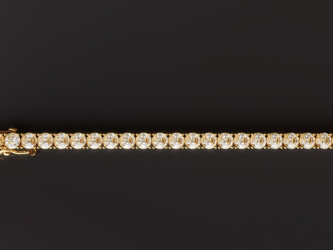 Tennis Bracelet For 4mm Stones Verified Production-Ready Jewelry Design 3D Принт Модель