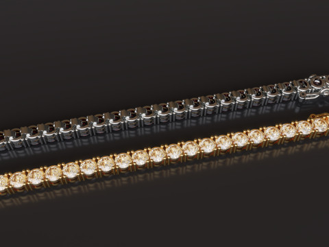 Tennis Bracelet For 4mm Stones Verified Production-Ready Jewelry Design 3D Принт Модель