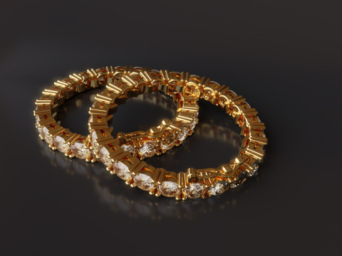 Tennis Bracelet For 4mm Stones Verified Production-Ready Jewelry Design 3D Принт Модель