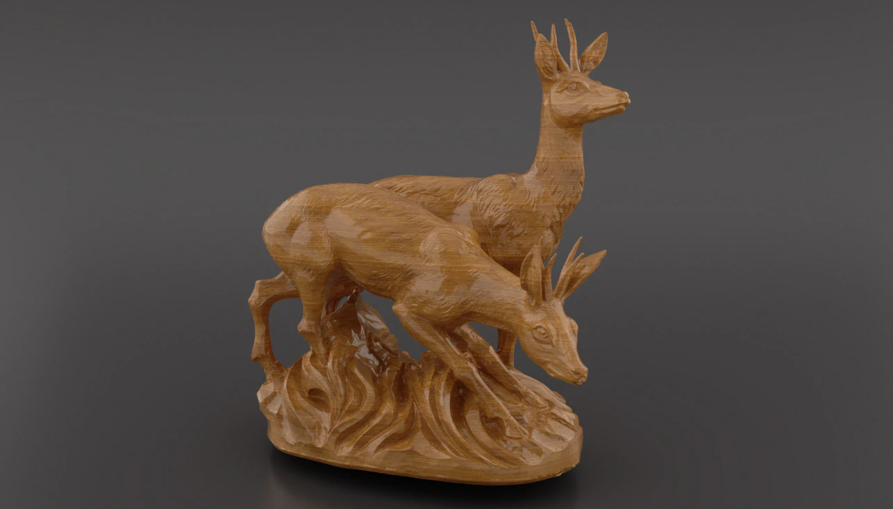 Deer Sculpture Artistic Wildlife Statue for 3D Printing or CNC Milling 3D Print Model .c4d .max .obj .3ds .fbx .stl .blend 