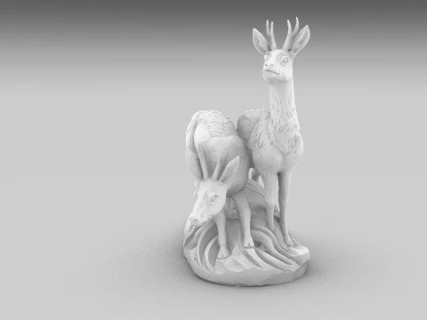 Deer Sculpture Artistic Wildlife Statue for 3D Printing or CNC Milling 3D 프린트 모델