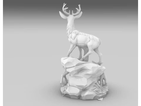 Deer Family Artistic Sculpture 3D Print Model