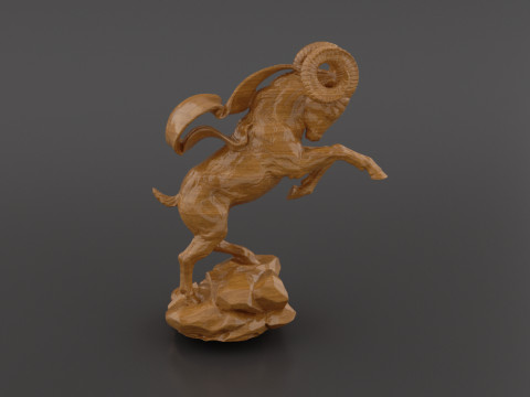 Mountain Goat Sculpture for CNC Carving 3D Printing 3D Принт Модель