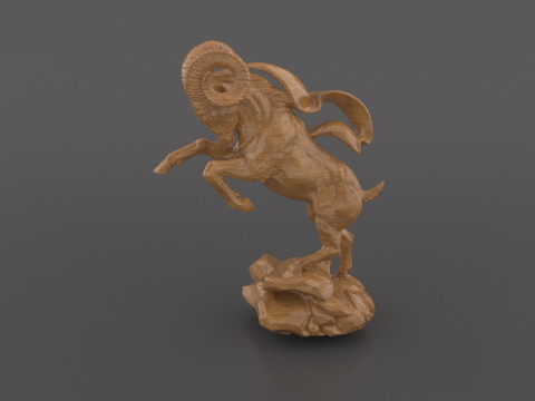 Mountain Goat Sculpture for CNC Carving 3D Printing 3D-printmodel