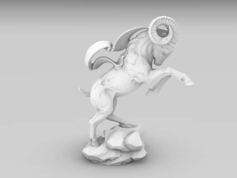 Mountain Goat Sculpture for CNC Carving 3D Printing 3D-printmodel