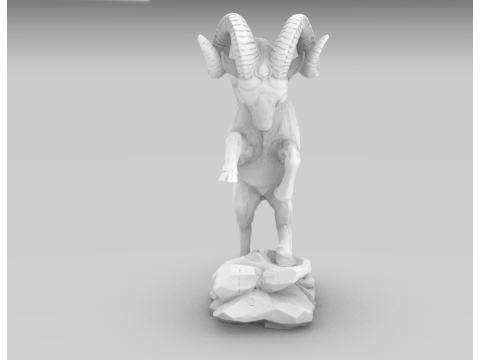 Mountain Goat Sculpture for CNC Carving 3D Printing 3D-printmodel