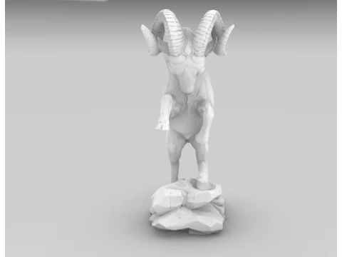 Mountain Goat Sculpture for CNC Carving 3D Printing 3D Print Model