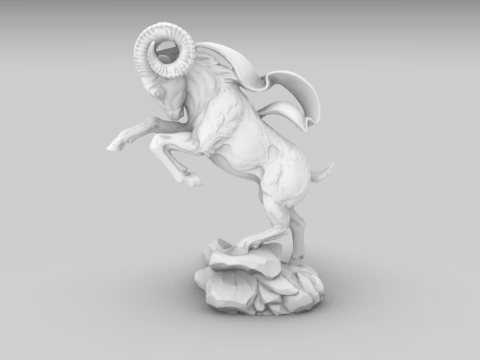 Mountain Goat Sculpture for CNC Carving 3D Printing 3D-printmodel