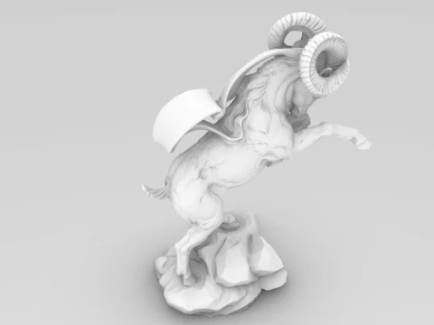 Mountain Goat Sculpture for CNC Carving 3D Printing 3D Print Model
