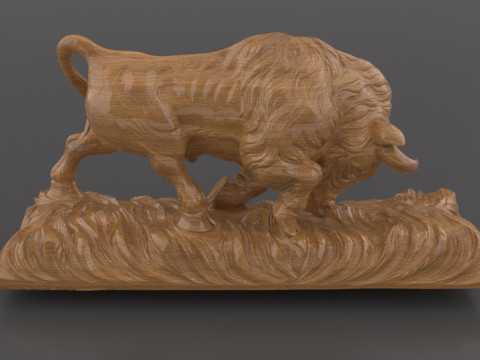 Charging Bull Sculpture for CNC Milling or 3D Printing 3D 打印模型