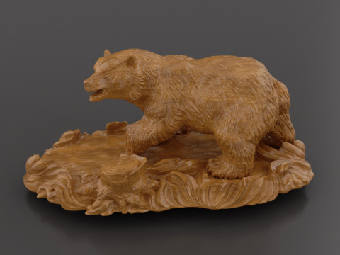 Bear Sculpture for CNC Milling or 3D Printing Modello di stampa 3D
