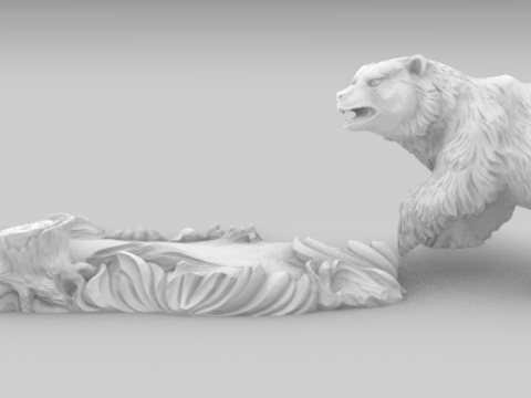 Bear Sculpture for CNC Milling or 3D Printing 3D 프린트 모델
