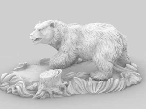 Bear Sculpture for CNC Milling or 3D Printing 3D 프린트 모델