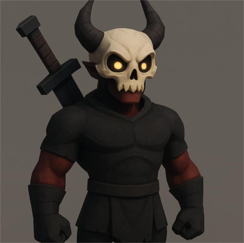 Dark Skull Warrior Model 3D .c4d .max .obj .3ds .fbx .stl .blend