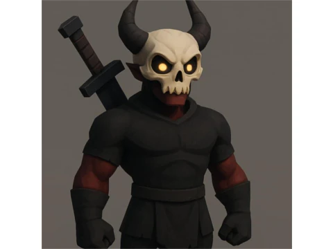 Guerrier Cr&acirc;ne Sombre Modèle 3D