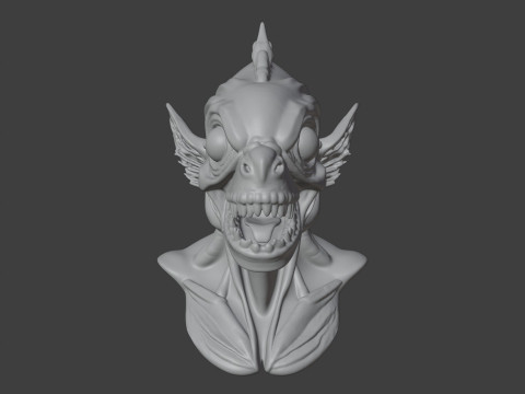 Alien Fish Bust 3D STL Printable - Bust STL 3D प्रिंट मॉडल