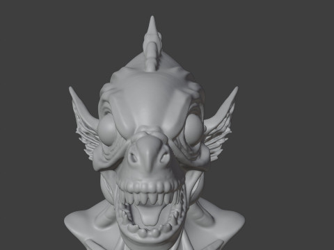 Alien Fish Bust 3D STL Printable - Bust STL 3D प्रिंट मॉडल