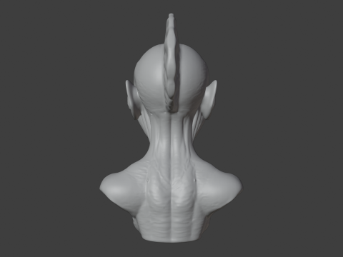 Alien Fish Head Bust 3D STL Printable - STL 3Dプリントモデル
