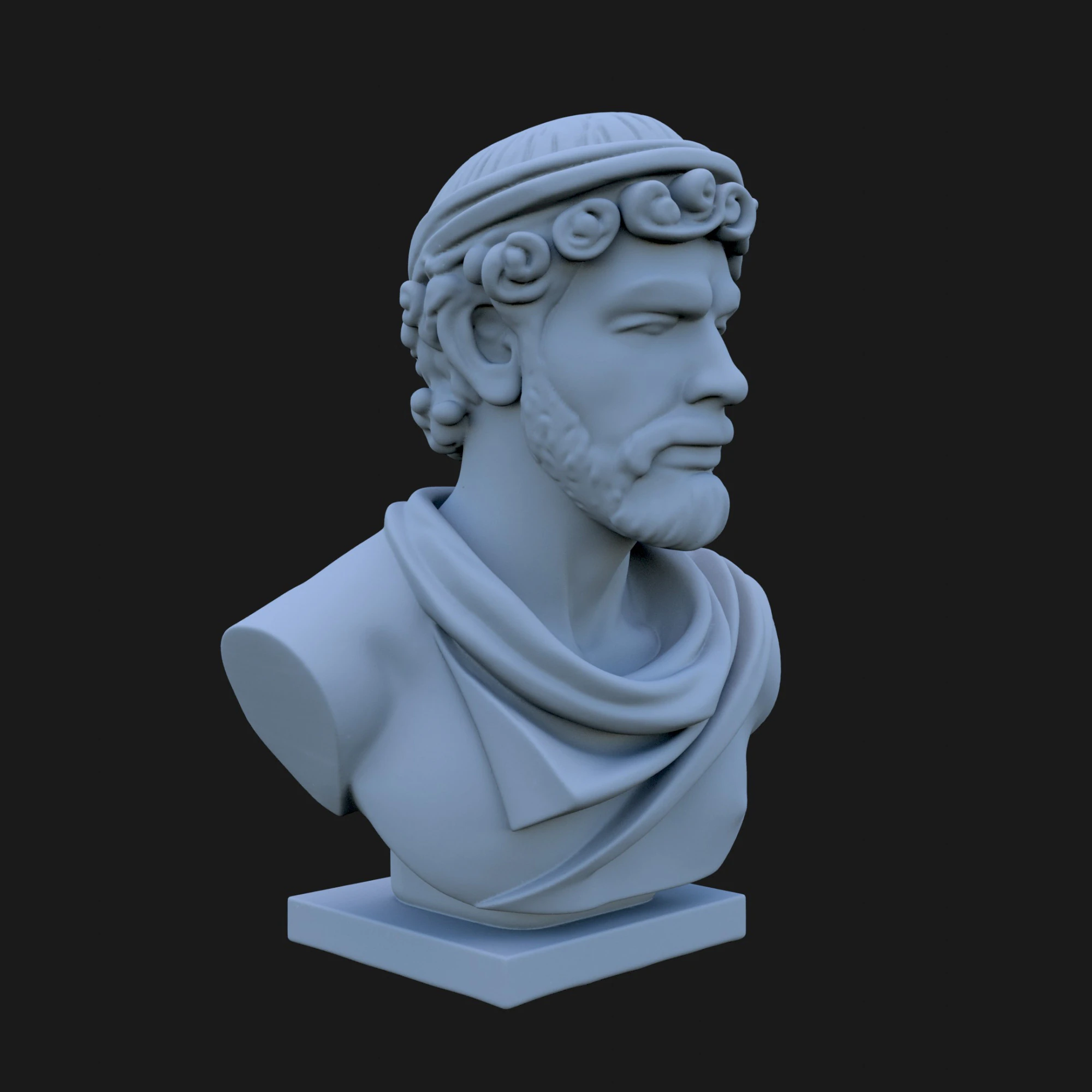Ancient Bust 3D STL Printable - STL 3D Print Model .c4d .max .obj .3ds .fbx .stl .blend