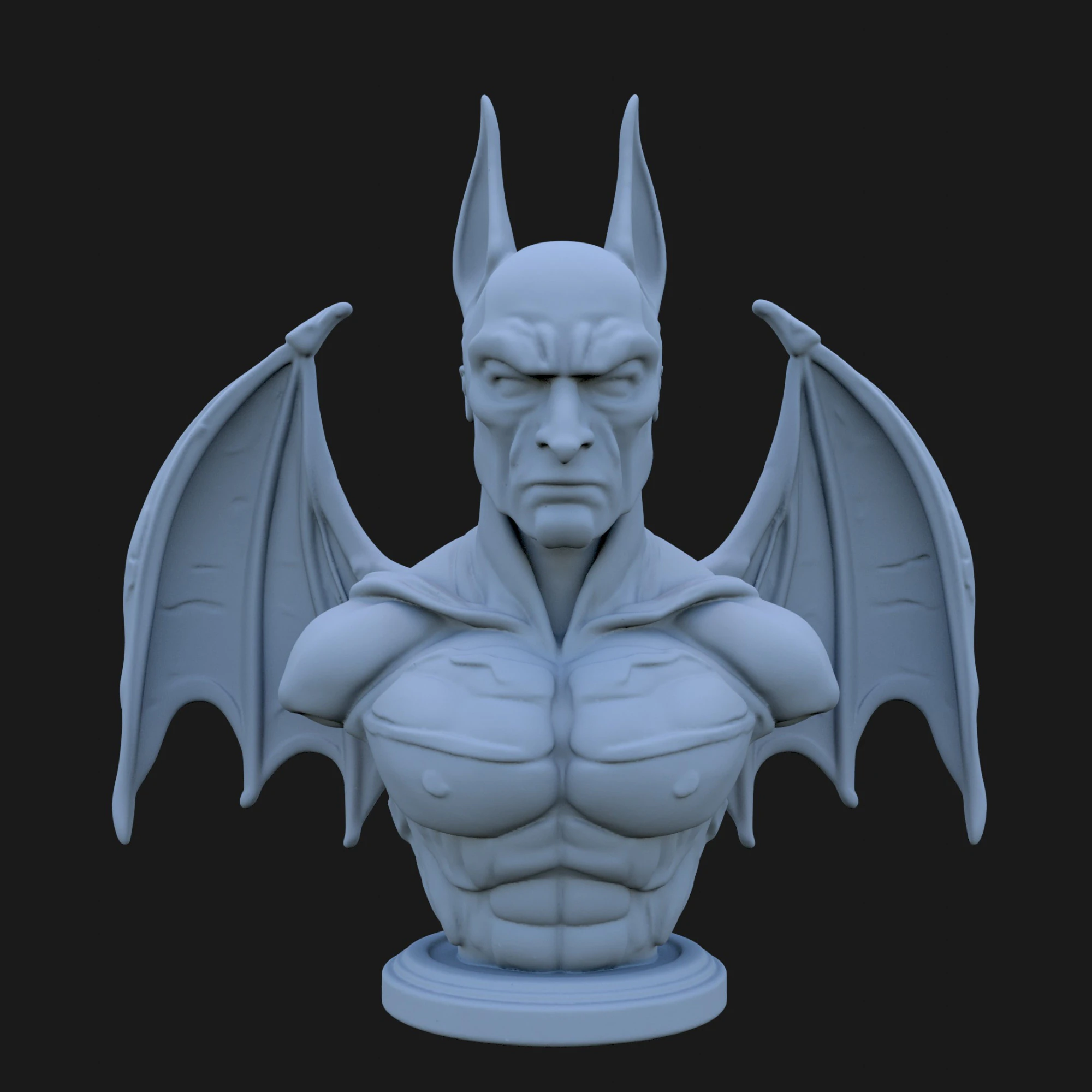 Batman Bust 3D STL Printable - STL 3D Print Model .c4d .max .obj .3ds .fbx .stl .blend