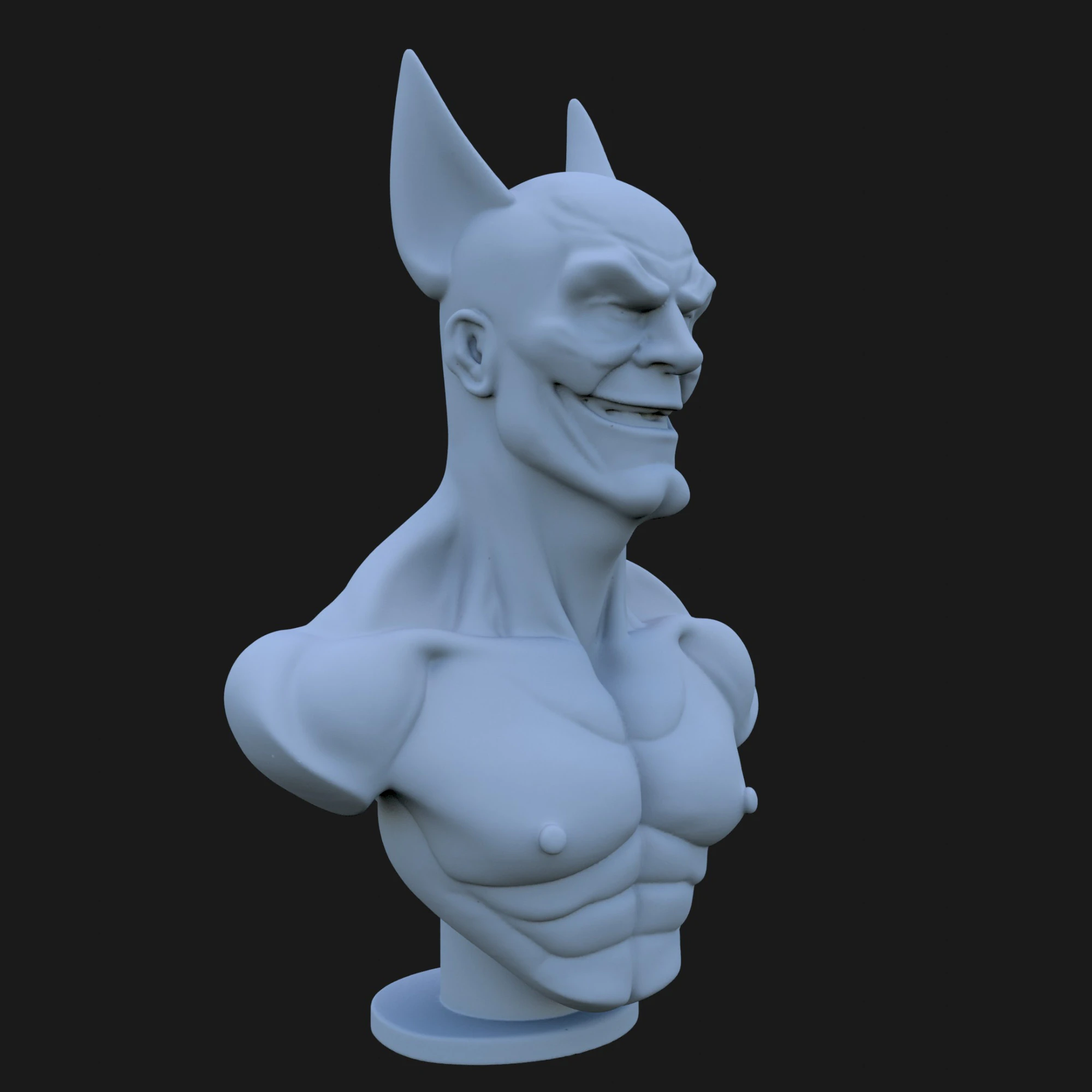 Batman Bust 3D STL Printable - STL 3D Print Model .c4d .max .obj .3ds .fbx .stl .blend