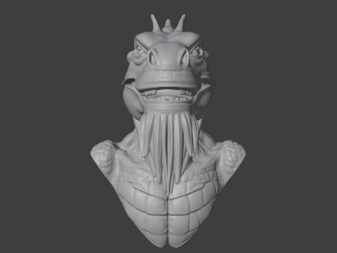 Bearded Dragon Bust 3D STL Printable - STL 3D printmodel