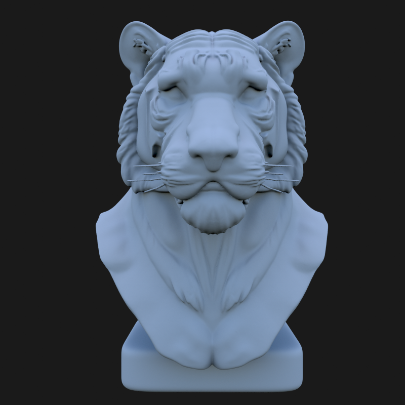 Bengal Tiger Bust 3D STL Printable - STL 3D Print Model .c4d .max .obj .3ds .fbx .stl .blend 