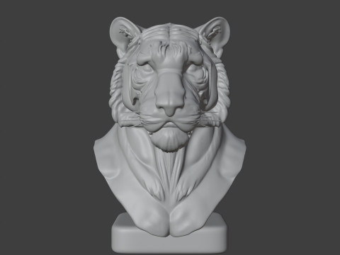 Bengal Tiger Bust 3D STL Printable - STL 3D Print Model