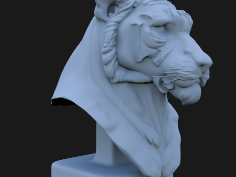 Bengal Tiger Bust 3D STL Printable - STL 3D Print Model