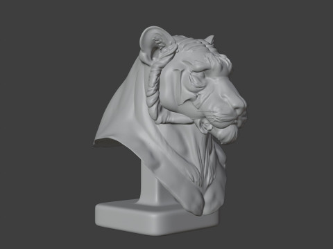 Bengal Tiger Bust 3D STL Printable - STL 3D Print Model