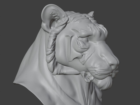 Bengal Tiger Bust 3D STL Printable - STL 3D Print Model