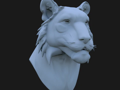 Bengal Tiger B&uuml;ste 3D STL druckbar - STL 3D Druckmodell
