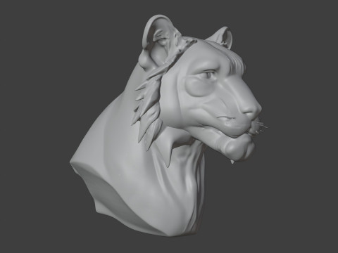 Bengal Tiger Bust 3D STL Printable - STL 3D Print Model