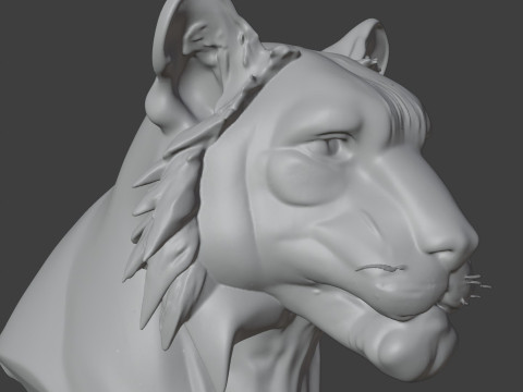 Bengal Tiger Bust 3D STL Printable - STL 3D Print Model