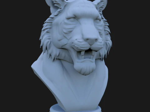 Bengal Tiger B&uuml;ste 3D STL druckbar - STL 3D Druckmodell