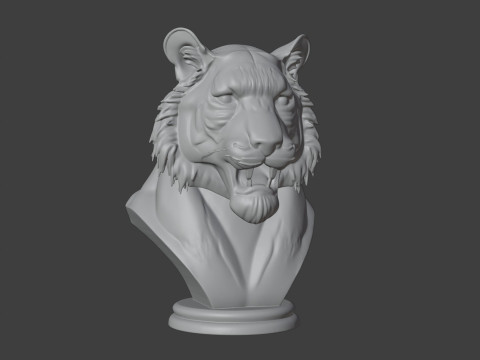 Bengal Tiger Bust 3D STL Printable - STL 3D Print Model