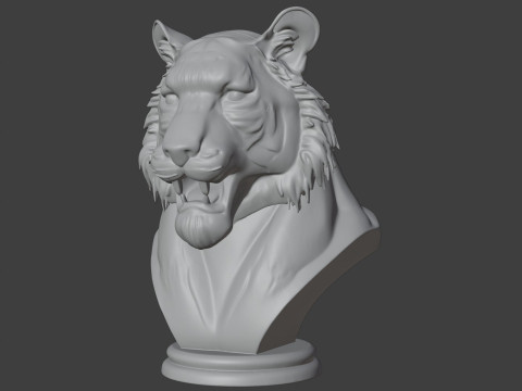 Bengal Tiger Bust 3D STL Printable - STL 3D Print Model