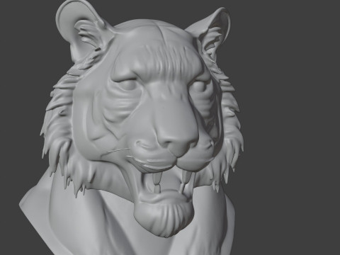 Bengal Tiger Bust 3D STL Printable - STL 3D Print Model