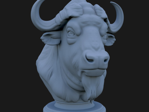 Bison Head Bust 3D STL Printable - STL 3D Print Model