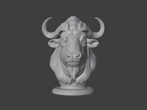 Bison Head Bust 3D STL Printable - STL 3Dプリントモデル